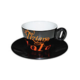 Кофейная пара для капучино Tiziano Bristot черная керамическая, 150мл.