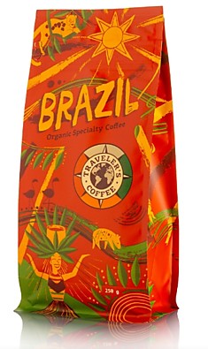 Кофе в зёрнах Travelers Coffee моносорт Бразилия - 100% арабика 0,25 кг.