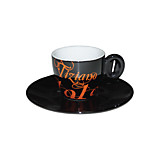 Кофейная пара для эспрессо Tiziano Bristot черная керамическая, 60 мл.